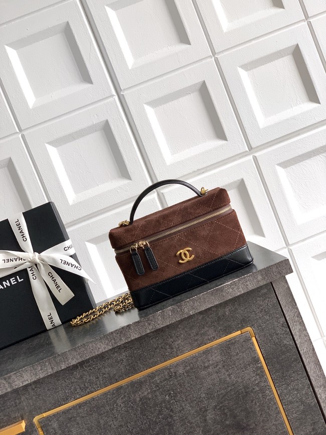 CHANEL Vanity with Chain AP5186 black&dark brown