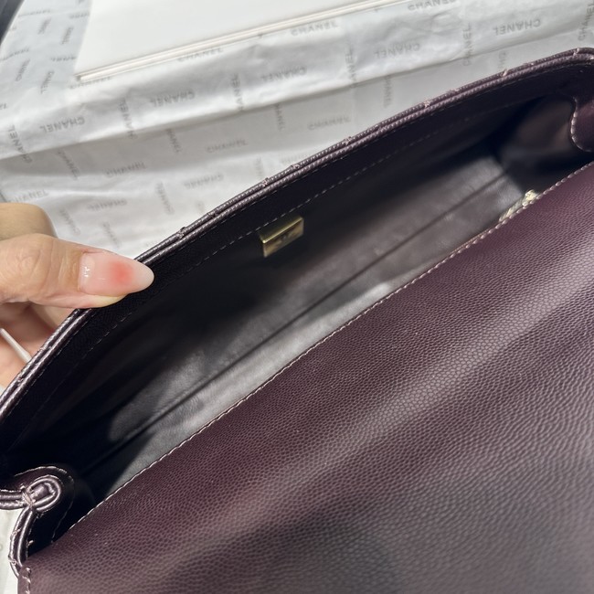 Chanel Maxi Flap Bag With Top Handle AS6091 dark brown