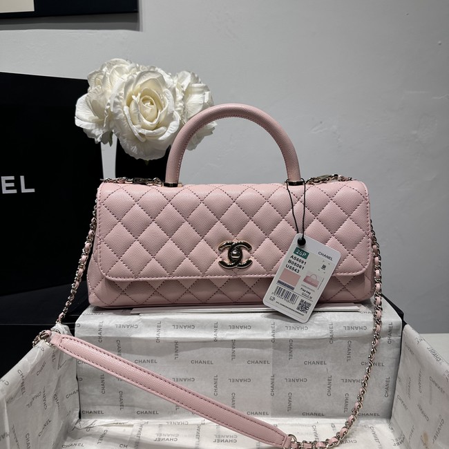 Chanel Maxi Flap Bag With Top Handle AS6091 pink