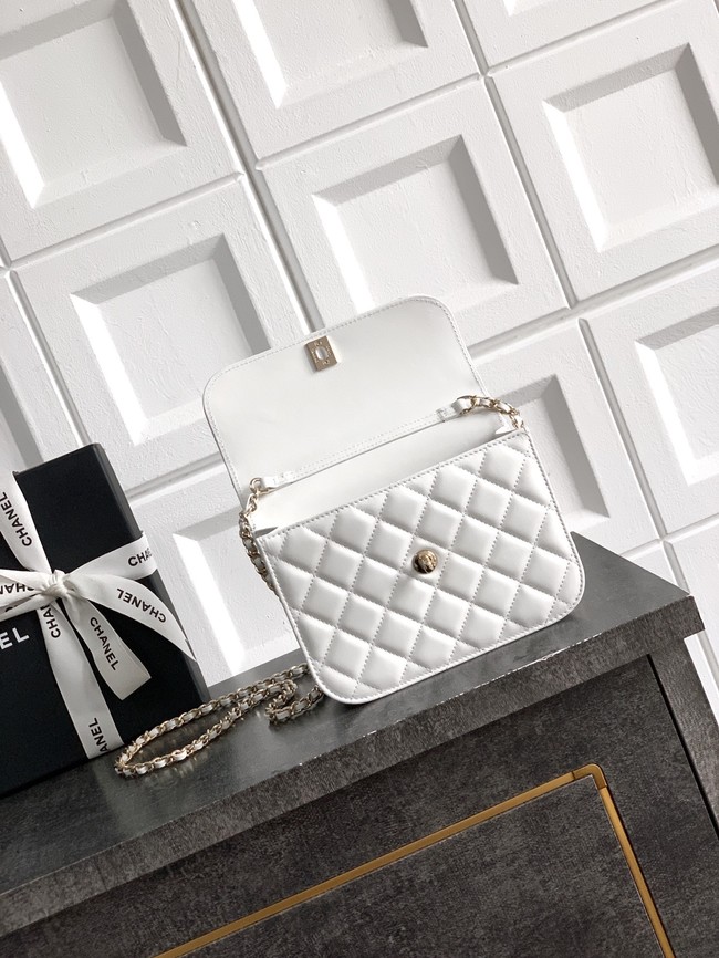 Chanel Mini Flap Bag with Top Handle AS5984 white