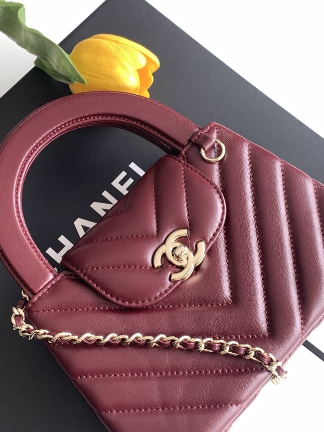 Chanel Mini Shopping Bag AS4416 wine red