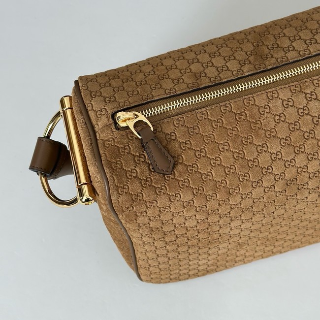 Gucci medium suede shoulder bag 862530 camel
