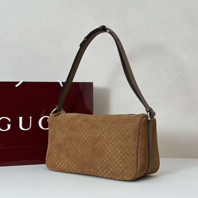Gucci medium suede shoulder bag 862530 camel