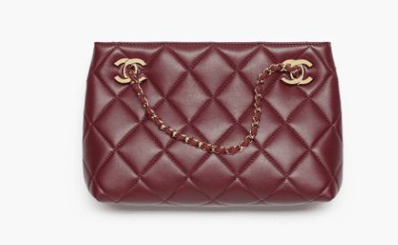 CHANEL Small Tote Lambskin AS6248 wine red