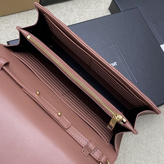SAINT LAURENT WOC Classic Monogramme Flap Bag 360452 dark pink