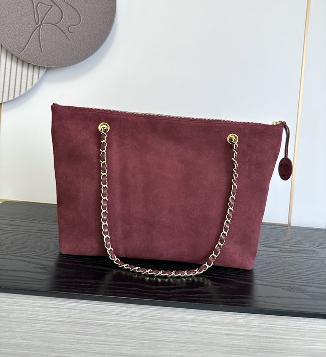 Chanel Shopping Bag Suede AS6483 Burgundy