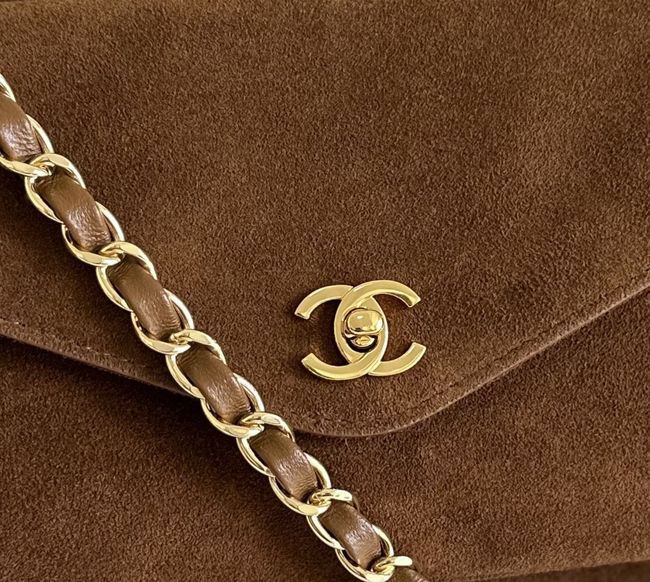 Chanel Shopping Bag Suede AS6483 tan