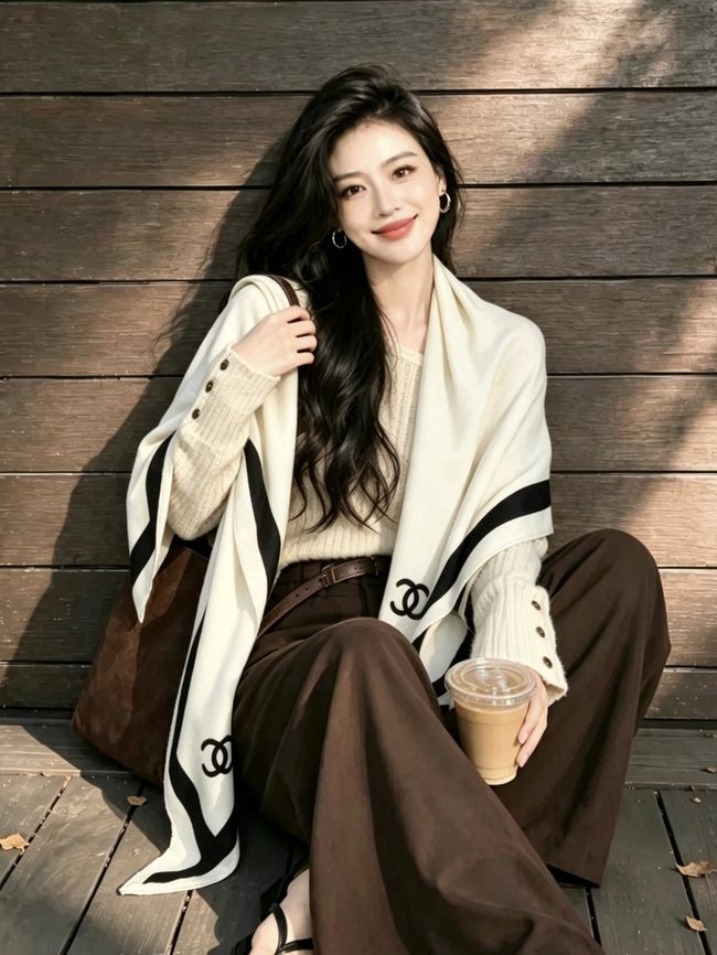 Chanel Wool and Silk Shawl AAC494-3