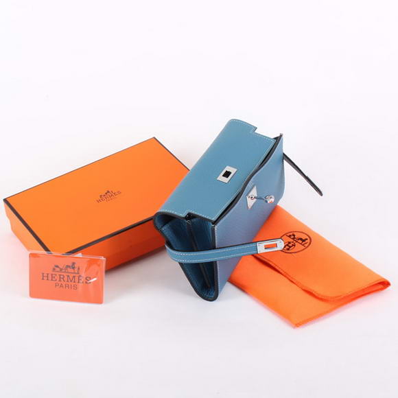 Hermes Kelly Bi-Fold Wallet A708 Blue Hermes Kelly Bi-Fold Wallet A708 Blue