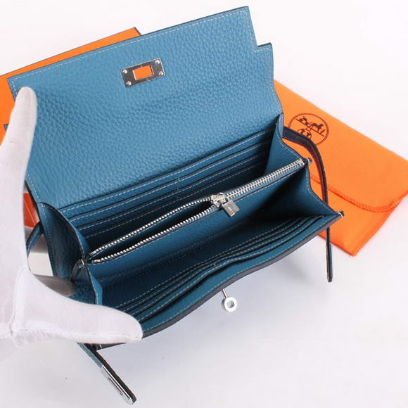 Hermes Kelly Bi-Fold Wallet A708 Blue Hermes Kelly Bi-Fold Wallet A708 Blue