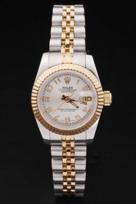 Rolex Datejust Mechanism Golden&White Surface Watch-RD2459 Rolex Datejust Mechanism Golden&White Surface Watch-RD2459