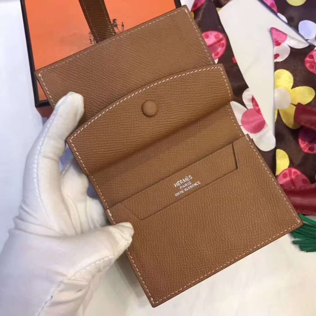Hermes Bastia Epsom card case H2238 Brown Hermes Bastia Epsom card case H2238 Brown