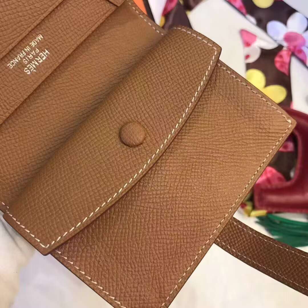 Hermes Bastia Epsom card case H2238 Brown Hermes Bastia Epsom card case H2238 Brown