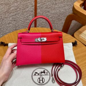 Hermès Mini Kelly Heart-Shaped Red/Extreme Pink Bag