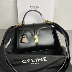 Celine Black Mini 16 in Satinated Calfskin Bag